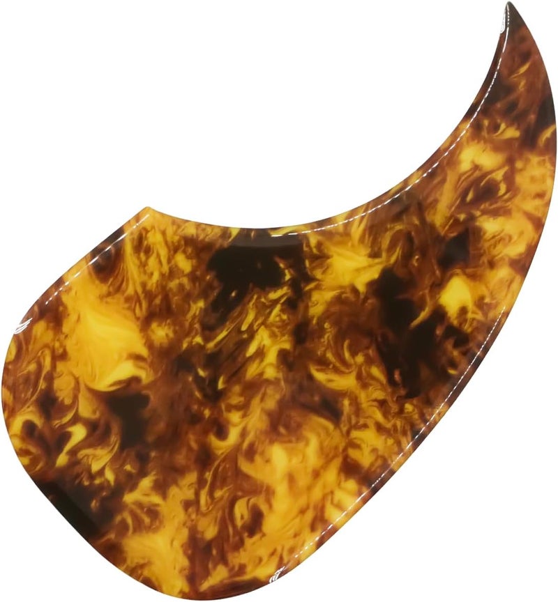 Domofa Acoustic Guitar Pickguard Thick Pick Guard for Most Martin Style Guitar (Clear Amber) - Image 1